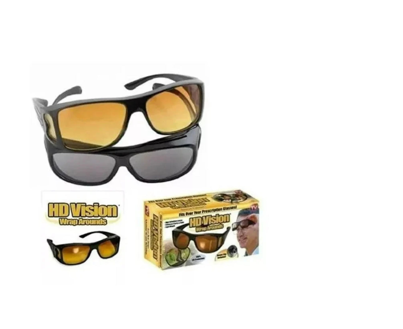 2 LENTES GAFAS DE SOL HD VISION WRAP DIA NOCHE